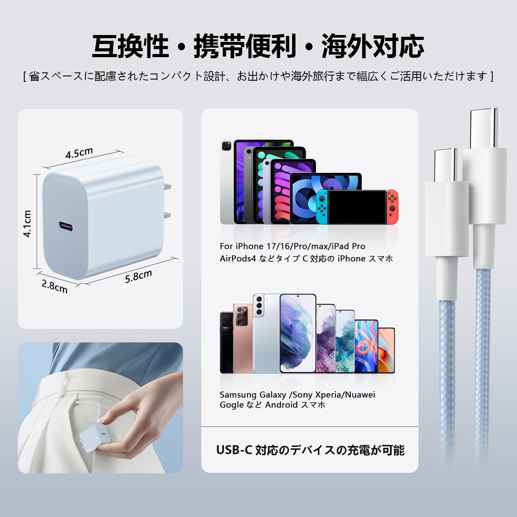 Amazon | For iPhone17 iPhone16 Type-C充電器 20W 急速充電器 PSE認証